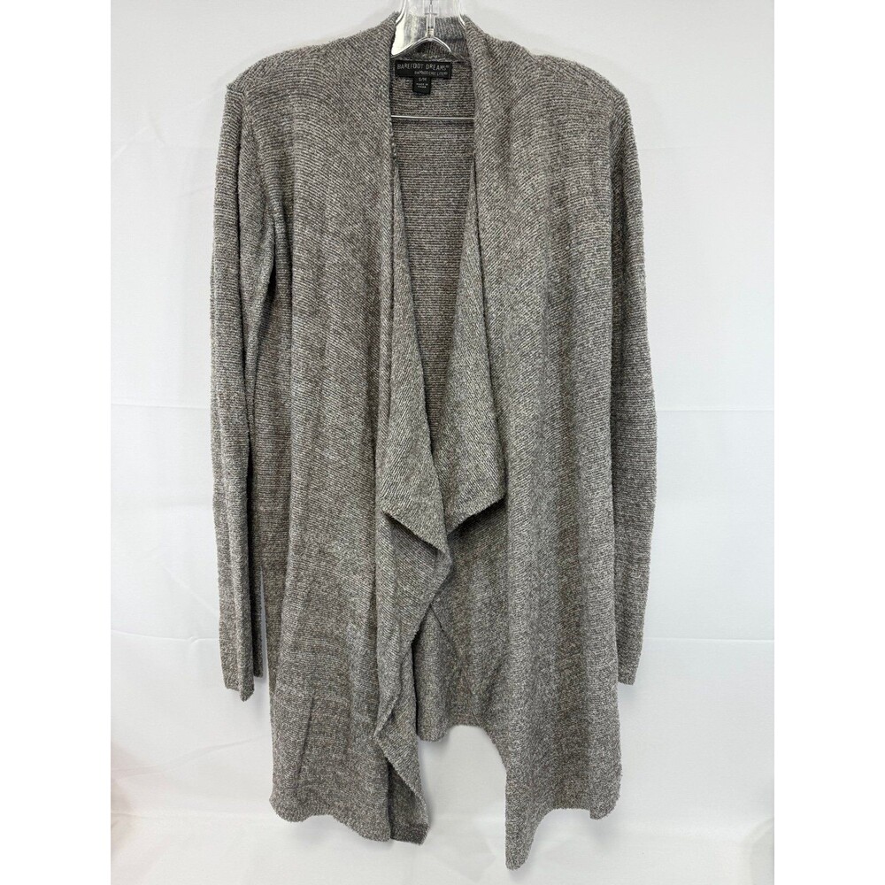 Barefoot Dreams Cozychic Lite Open Calypso Wrap Cardigan Sweater Taupe S/M